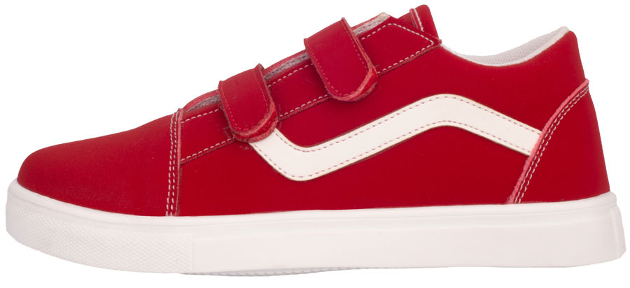 Skippy Kids Red Casual Sneakers – Comfortable Everyday Shoes with White Details
