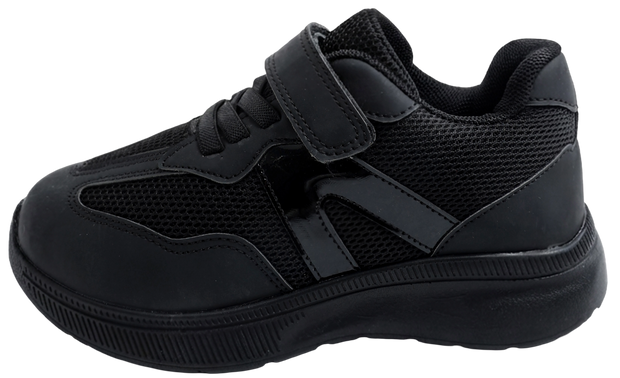 Skippy Kids Black School Sneakers – Lightweight Velcro Sports Shoes