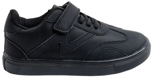 Skippy Kids School Sneakers – Black Lightweight Velcro Shoes