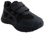 Skippy Kids Black School Sneakers – Double Velcro Sports Shoes