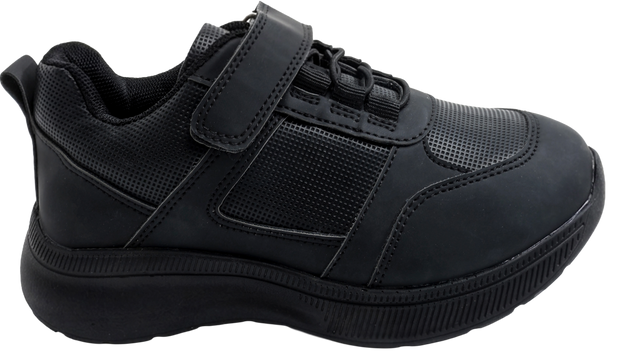 Skippy Kids Black School Sneakers – Lightweight Velcro Sports Shoes