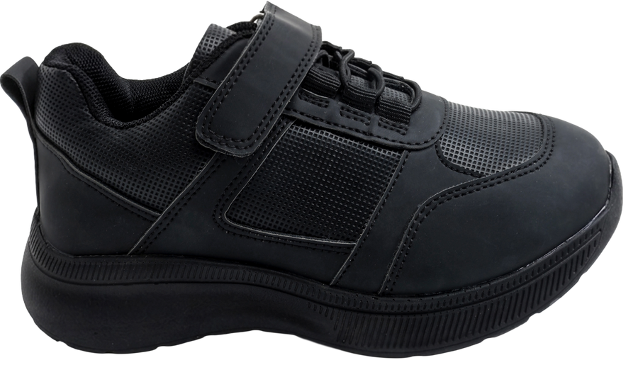 Skippy Kids Black School Sneakers – Lightweight Velcro Sports Shoes