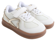 Skippy Kids White Casual Sneakers – Stylish Everyday Shoes with Beige Details