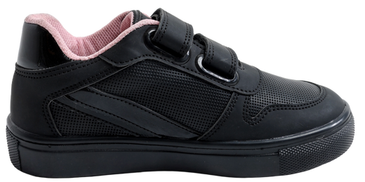 Skippy Girls School Sneakers – Black Lightweight Velcro Shoes