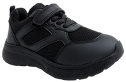 Skippy Kids School Sneakers – Black Lightweight Velcro Shoes