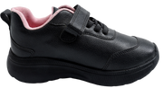 Skippy Girls Black School Sneakers – Pink Detail Lightweight Sports Shoes