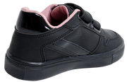 Skippy Girls School Sneakers – Black Lightweight Velcro Shoes