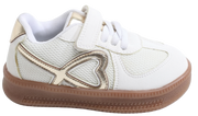 Skippy Kids White Casual Sneakers – Stylish Everyday Shoes with Beige Details