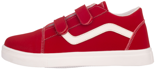 Skippy Kids Red Casual Sneakers – Comfortable Everyday Shoes with White Details